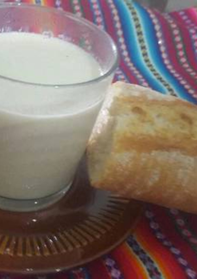 Una foto de Quinua con manzana y leche
