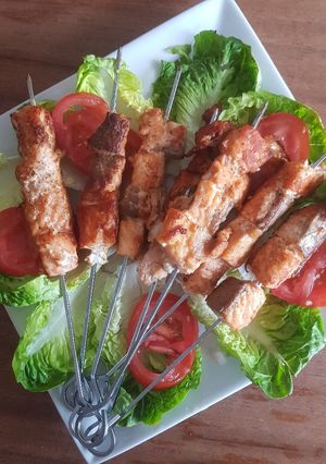 Une photo de Brochette de saumon citronnée 🍋