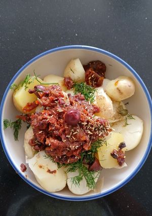 A picture of Refreshing Potato Salad with Sun-Dried Tomatoes!.