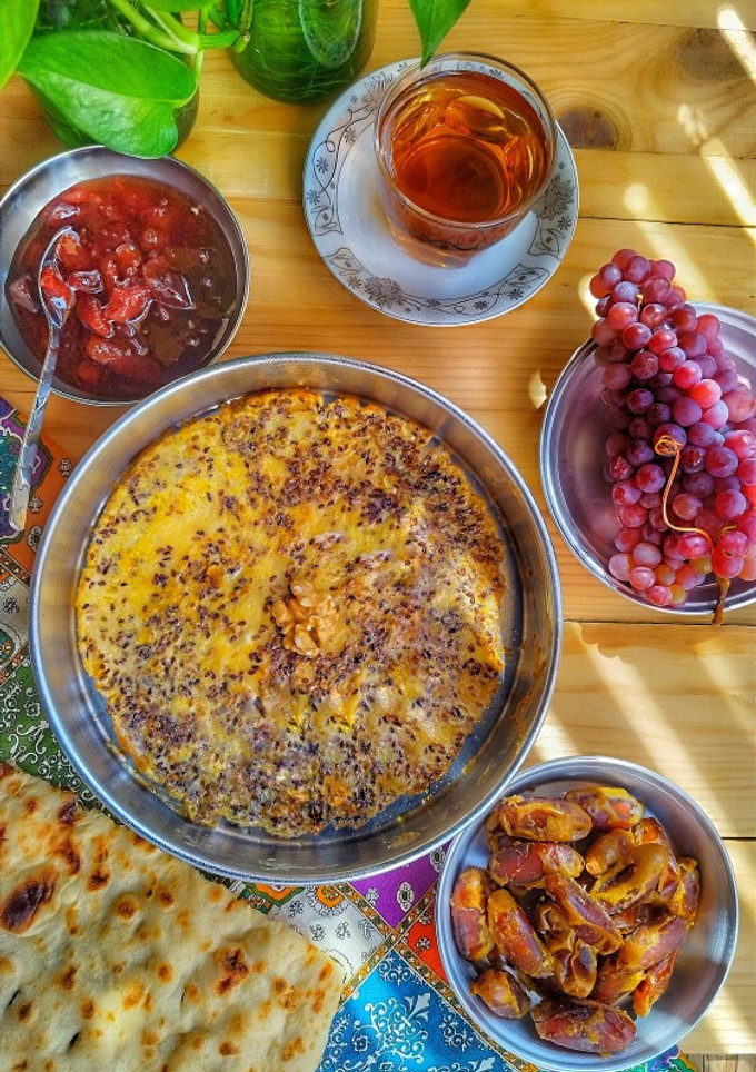 عکسی از دستور املت کنجد