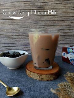 Foto resep Grass Jelly Choco Milk