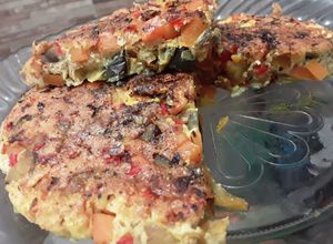 Una foto de Tortilla de zapallo y berenjena...🍳🍆🎃🌶🌰🍳