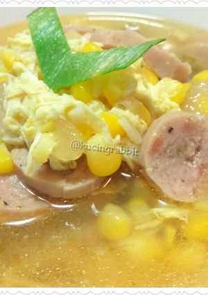 Foto resep 3. Sup Telur Jagung Sosis #RabuBaru