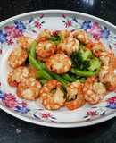 SP.0337 - Tôm Xào Đậu Que, Bông Cải