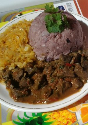 A picture of Mashed Ndumas  With Coconut Milk.