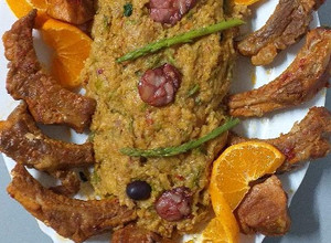Foto de Migas de espargos com entrecosto