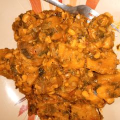 A picture of Beans and yam pottage.