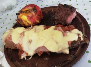 Una foto de Vacío a la pizza al asador