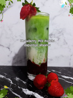 Foto resep Strawberry Milk Matcha (Matcha latte Strawberry)