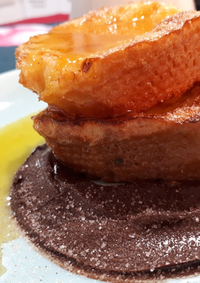 Una foto de Torrijas de coco y naranja al horno