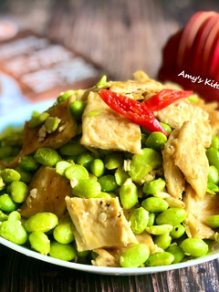 鹹蛋毛豆腐皮 / 家常菜 的食譜成品照片