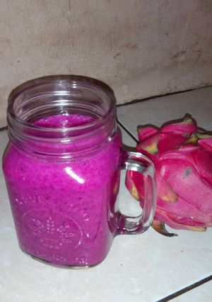 Foto resep Smoothie dragon banana berry