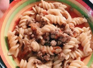 Hình của món Nui xào bò sốt cà chua - ăn dặm.