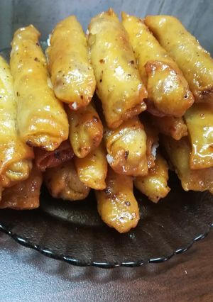 صورة لوصفة زنود الست بعجينه بيتيه رووعه بحشوه اللوز وجوز الهند 👌😋😋