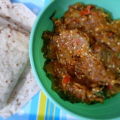A picture of Ringna No Olo with Bajra Rotla (Kathiyawadi Dhaba Style).