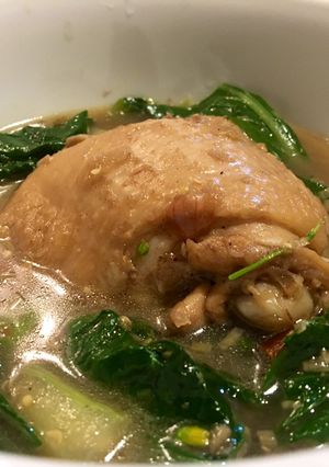 รูปของ แกงไก่ผักกาดจ้อน (ผักกาดดอก) สูตรพื้นเมืองภาคเหนือ
