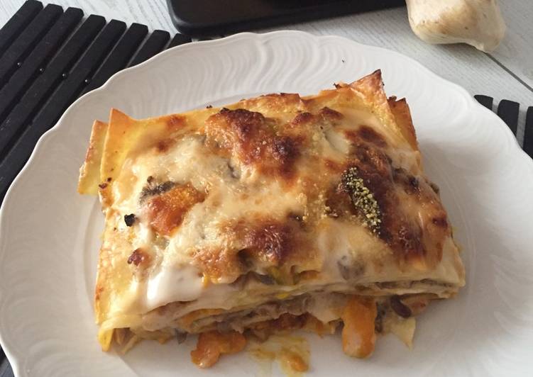 Ricetta Lasagne Con Zucca E Funghi Ciaksicucina Cookpad Di Monica Baroni Chopin Cookpad