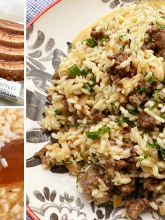 Easy Steps to Prepare Wagyu Italian Sausage Risotto with Fresh Herbs the Can Spoil the Tongue Delicious