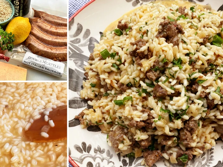 Easy Steps to Prepare Wagyu Italian Sausage Risotto with Fresh Herbs the Can Spoil the Tongue Delicious