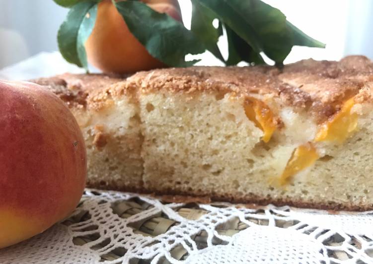 Coca con melocotones 🍑 de casa