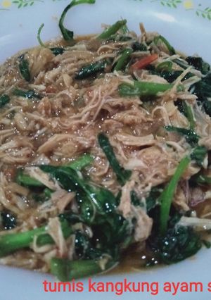 Foto resep Tumis kangkung ayam suwir