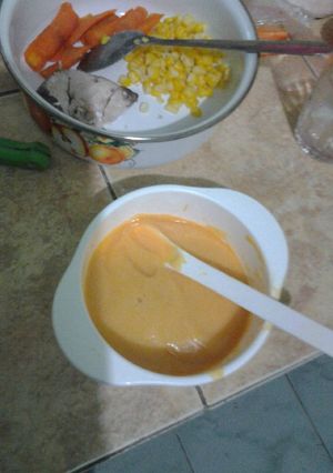 Foto resep Mpasi 7m+ bubur tenggiri jagung