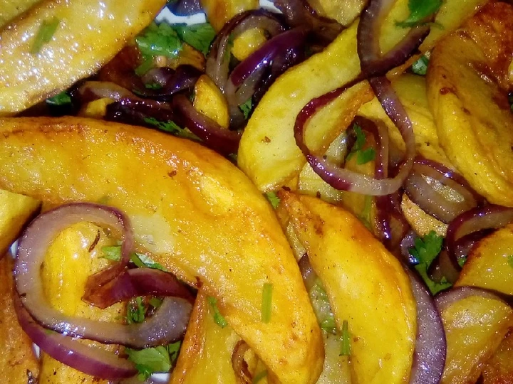 Easy Way Make Easy Sauteéd marinated potato wedges which So Delicious