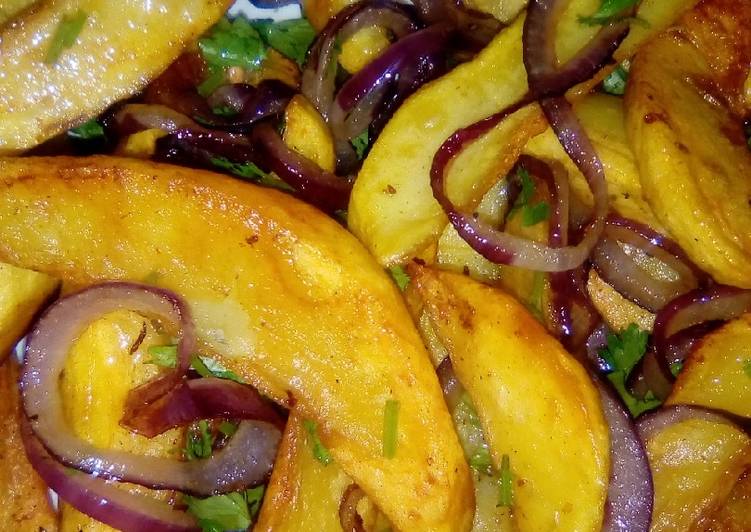 Easiest Way to Make Perfect Easy Sauteéd marinated potato wedges