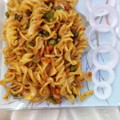 A picture of Fusilli Fettuccine Kolaveri Style.