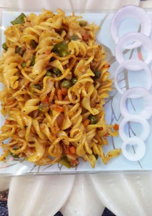 A picture of Fusilli Fettuccine Kolaveri Style.