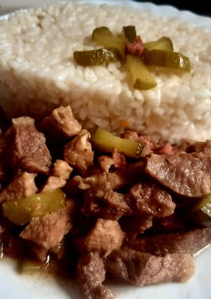 Uborkás borsos sertéstokány recept fotója