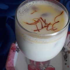 Healthy kesar badam milk A picture of Healthy kesar badam milk.