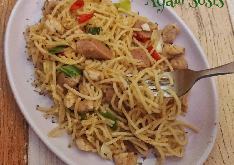 Resep Spaghetti Ayam Sosis yang Lezat Sekali