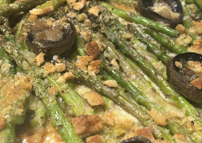 Roasted Asparagus with Mushrooms