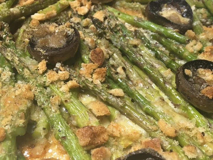 Easy Steps to Make Recipe Roasted Asparagus with Mushrooms that is Delicious, Delicious}