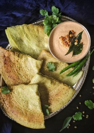 A picture of Pesarattu | Green Moong Dal Dosa.