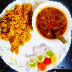 Mutton Curry and Mutton pulao A picture of Mutton Curry and Mutton pulao.