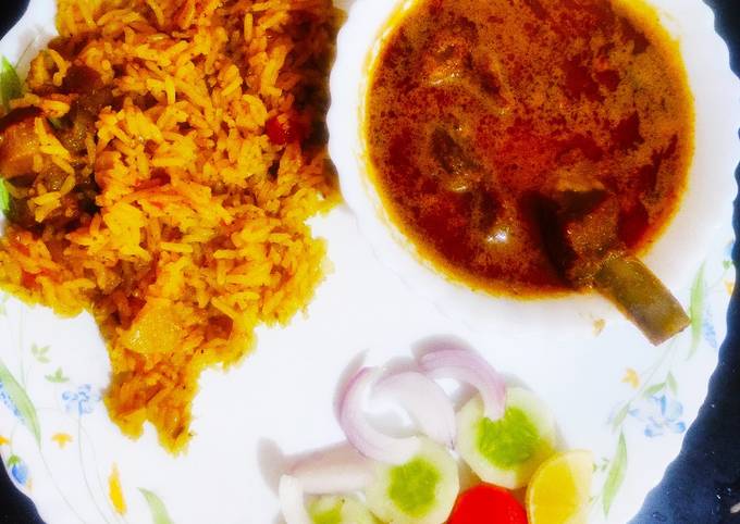 Mutton Curry and Mutton pulao