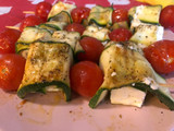 Spiedini di feta con zucchine e pomodorini