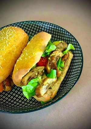 Une photo de Veggie Sandwich aux champignons