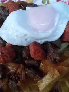 Una foto de Chorrillana casera