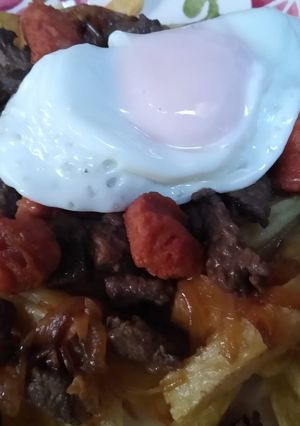 Una foto de Chorrillana casera