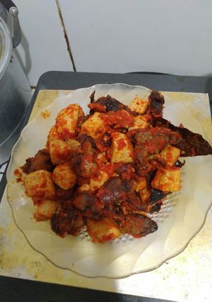 Foto resep Sambal goreng ati ampela ayam tahu