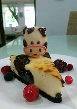 A picture of Mooooo cheesecake.