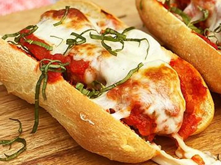 Easy Steps to Make Recipes Wagyu Beef Meatball Sub on Semolina Hoagie Roll the Delicious So Delicious.