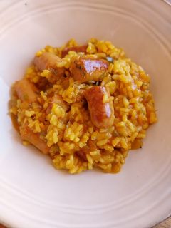 Una foto de Arroz meloso de salchichas