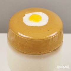A picture of Dalgona Coffee with Sunny Side Up.