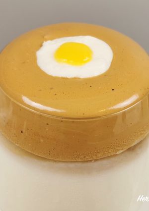 A picture of Dalgona Coffee with Sunny Side Up.