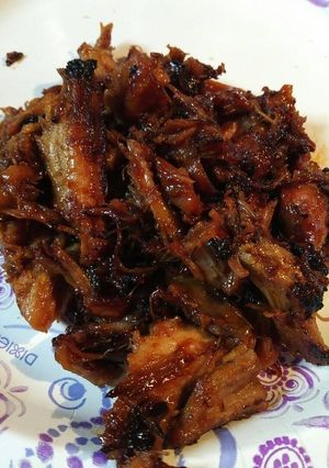 A picture of Barbecued leftover Tangerine pork.