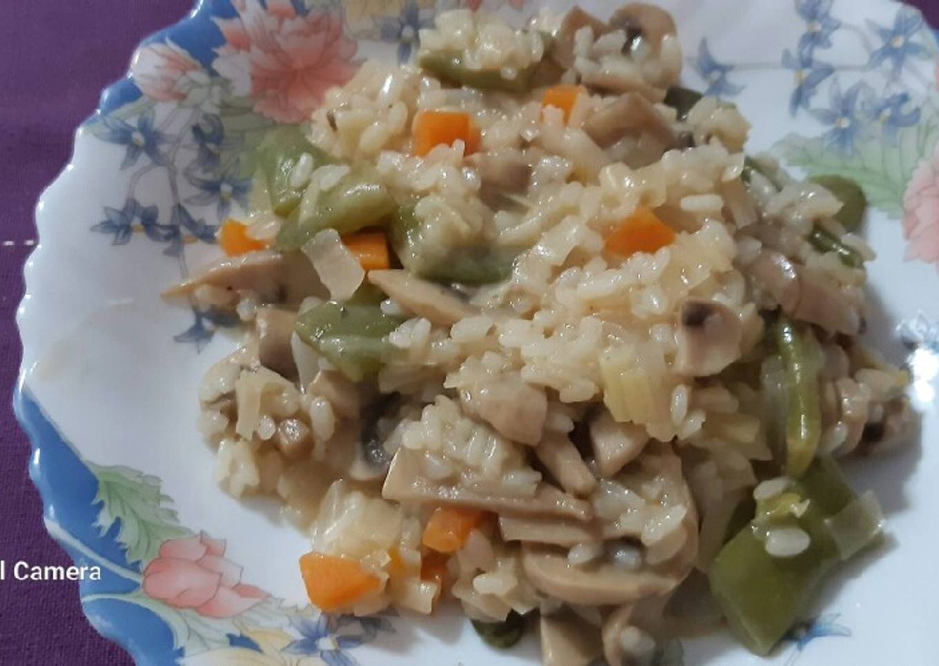 Risotto de verduras al Cabrales